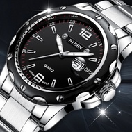 BIDEN Jam tangan pria olahraga mode Olahraga Kuarsa Jam Tangan Tahan Air Pria tali stainless steel O