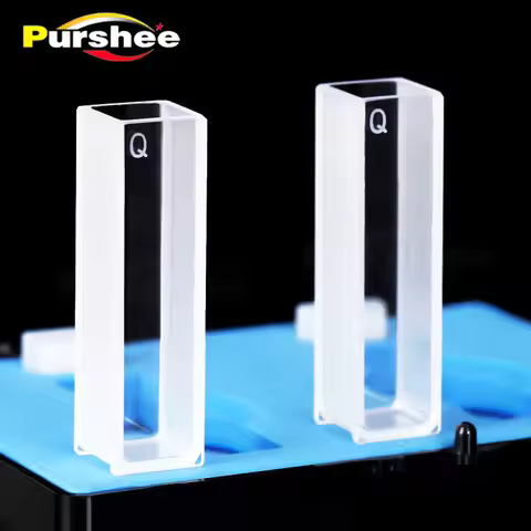 2 PCS quartz cuvette cells with lid 10mm path length JGS1 for spectrophotometer lab