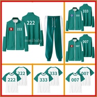 Green Tracksuits Cosplay Outfit 246 007 230 Squid Game Costume for Kids Coat Tshirts Pants Set Hallo