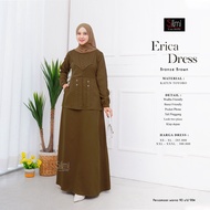 Baju Dinas Seragam PNS Pemda Warna Khaki Bahan Katun Toyobo Gamis Silmi Erica Dress