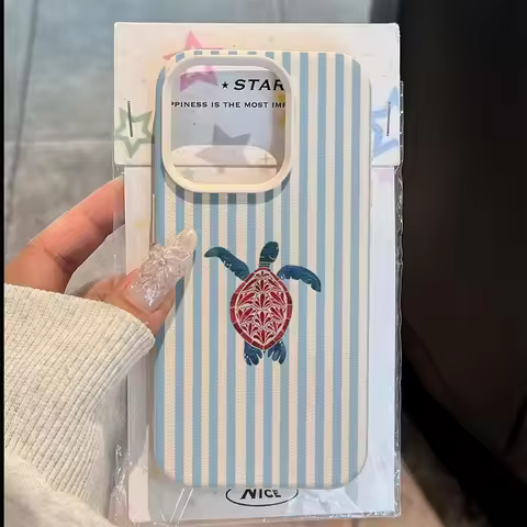 Striped Turtle Design Pattern Phone Case For iPhone 17 Air 11 13 14 12 15 16 Pro Max XS XR 7 8 Plus 
