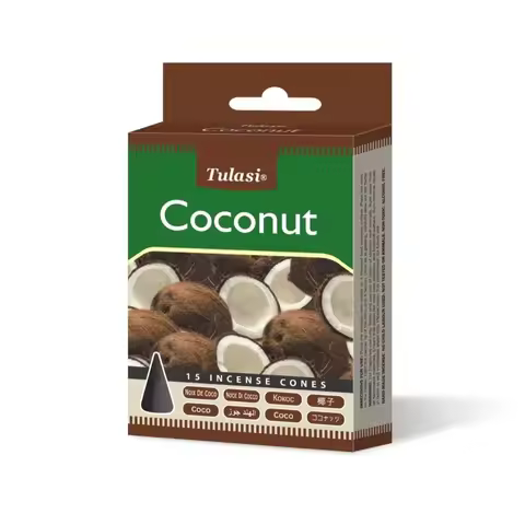 Premium Indian Sarathi Tulasi Holy Basil Sandalwood Incense Cones for Home Indoor Purifying Aroma