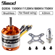 9imod DIY Brushless Motor For RC Fixed-wing Aircraft Multi-copter,D2836 1500KV/1120KV/880KV/750KV Br