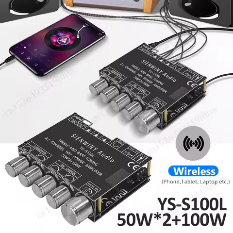 YS-S100L Bluetooth 5.1 Digital Power Amplifier Board 100W+2*50W 2.1 Channel CS8673E Power Audio Ster