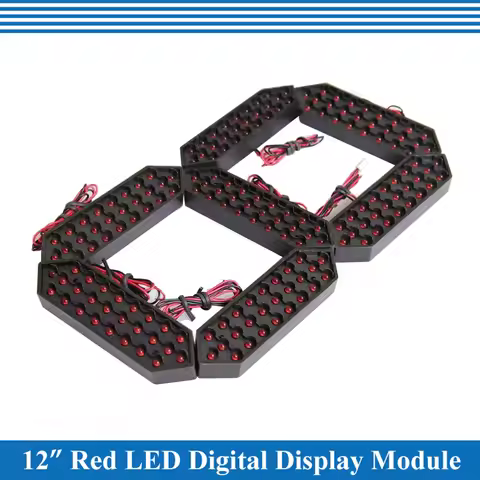 4pcs/lot 12" Red, Green, White, Yellow Color Outdoor 7 Seven Segment LED Digital Number Module for G