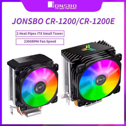 Jonsbo CR1200 Cpu Cooler 2 Heat Pipes Tower Processor Cooler 3Pin For Intel 1151 AMD AM4 RGB Air Coo