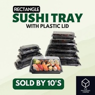 Rectangular Sushi Tray with Dome Lid - 8 Sizes | Rectangle Sushi Container - 10pcs