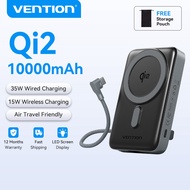Vention QI2 10000mAh 35W Powerbank Magnetic Wireless Power Bank Fast Charging 15W Max Wireless Built