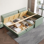 Two-Tire Family Parent-Child Bed Stitching Combination Family Three-Port Four-Port Genuine Leather T