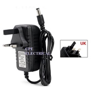 CPE UK Type Plug AC to DC Adapter 100-240VAC 12VDC 9VDC 1A 2A DC 5.5mm x 2.5mm Jack