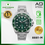 Evergarden AD-STEEL 8881M Men Casual Luxury Waterproof Quartz Luminous Stainless Steel Watch Color :