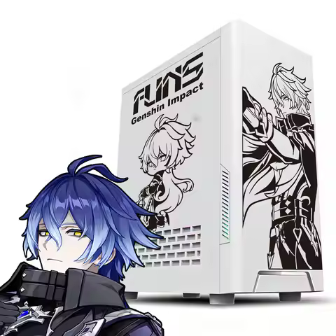 Genshin Impact Flins Anime Game Stickers Waterproof ATX Mid Tower PC Case Decor Decals Removable Car