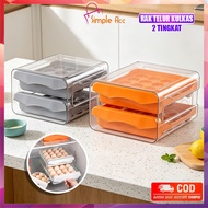 DO-C410 2-Tier Egg Storage Box Organizer 2-Tier Egg Rack/ Egg Storage Box Multipurpose Rack
