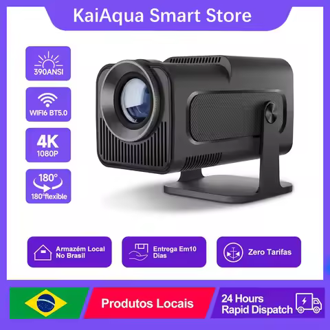 KaiAqua HY320 Upgrated Android 11 390ANSI HY320 Projector HD 4K Native 1080P Dual Wifi6 BT5.0 Cinema