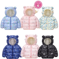 Winter children's life jacket with bear ears, Jacket with cartoon patterns for boys and girls to wea