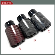 Glossy Red/Black Carbon Fiber Exhaust Tip Universal Muffler Pipe 3 layers Exhaust Tip For Ak Exhaust