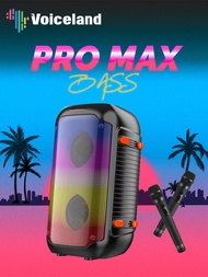 【PRO MAX BASS】Speaker Bluetooth Karaoke Besar Super Bass 15 Inch Polytron 2 Mic Protable Wireless Salon Aktif 100% Original Musik Box Full Bass Lampu RGB KTV Premium Set Lengkap Spiker Hi-Fi Subwoofer Radio FM/TF /SD/USB/TWS/EQ/REPE - Garansi 12 Bulan