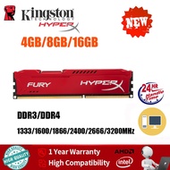 【FAST shipping】Kingston Hyperx Fury DDR3 DDR4 4GB/8GB/16GB 1600MHz 2400MHZ 2666MHZ 3200MHZ Memory PC