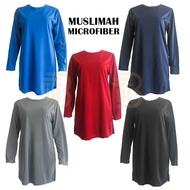 Muslimah Plain Microfibre Lengan Panjang Perempuan / Baju Muslimah Microfibre Plain T-Shirt Kosong MSG