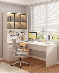 💎 組合書桌  電腦櫃  書枱 洞洞板 書桌 書架 一體桌 轉角書桌  電腦 電腦主機  電腦枱 電腦椅 摺枱 Table w cabinet storage 電腦桌 簡易辦公桌 L shape 轉角