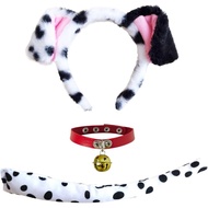 Kostum Dalmatian Telinga Dalmatian Ikat Kepala Ekor Anjing Kostum Dalmatian untuk Wanita Pakaian Pes
