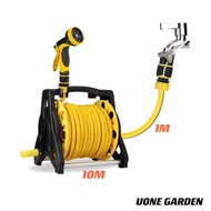 Uone Garden สุดคุ้ม ชุดอุปกรณ์สายยางรดน้ำต้นไม้ พร้อมโรลเก็บสายปรับระดับน้ำได้10แบบสายยางมี20เมตรกับ
