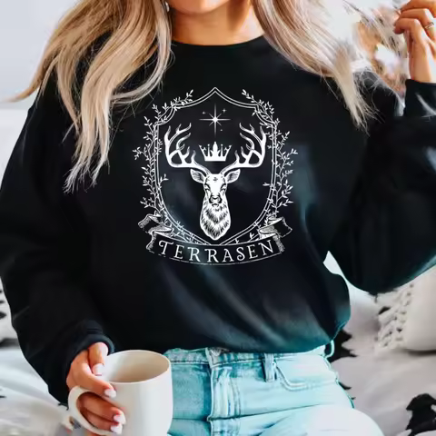 Terrasen Throne of Glass Sweatshirt Sarah J Maas Series Hoodie TOG ACOTAR Vintage Pullover Women Cre