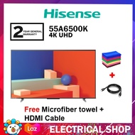 Hisense 55" 4K Android UHD Google TV 55A6500K A6500K Series Replace 55A6500H Television (Free Microf