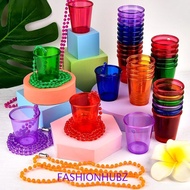 FASHIONHUBZ 5Pcs Bachelorette Party Shot Glasses, Hanging Colorful Shot Glass on Beaded Necklace, Li