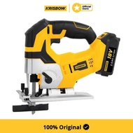 PROMO!!! Krisbow Mesin Gergaji Jigsaw Cordless 18V Esj-18C Saw Machine Alat Potong Kayu Wood Cutting
