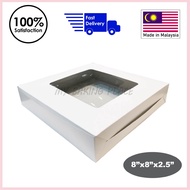 [My Baking Place] Cake Box Window ( White ) 8x8x2.5, Folding Box with Window, Kuih Lapis Box (Made i