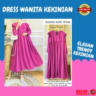 Dress Gamis Baju Midi Busui Kekinian Wanita Dres Remaja Katun Rayon