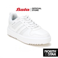 Bata บาจา by North Star รองเท้าผ้าใบสนีคเกอร์แฟชั่น แบบผูกเชือก ดีไซน์เท่ห์ สวมใส่ง่าย สำหรับผู้หญิง สีขาว 5201106 สีม่วง 5205106