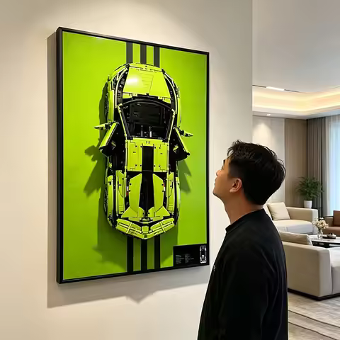 Wall‑Mount Background Display Board Compatible with LEGO 42115 Lamborghini Technic Sports‑Car Buildi
