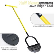 Manual Edge Cutting Shovel Half-moon Lawn Trimmer with Handle Serrated Hand Lawn Edging Tool Table E