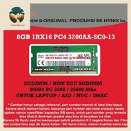 Ram SODIMM 8GB DDR4 PC 3200/25600mhz SK HYNIX 1RX8 FOR NB/LAPTOP wildaalfaniaa