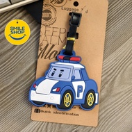 Fire Truck Luggage Tag Cartoon Cute Polly Deformed Police Car Travel Check-In Tag Luggage Ornaments 