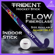 (Indoor Stick) Trident Flow Wood Fibreglass Hockey Stick (Purple) Training Hockey Stick Kayu Hoki La