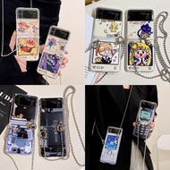 Casing Flip Hard Case Sailor Moon Appanman Motif+Long Chain For Samsung Galaxy Z Flip 3 ZFlip3 Z Fli