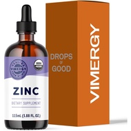VIMERGY USDA Organic Zinc plements for Women & Men (7.5mg Liquid Zinc Per Serving) Fast-Absorbing Im