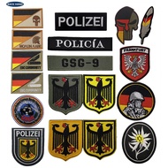 Explorer granypoizipatchs German Eagle Shield Morale Badge gsg9 Embroidered Cloth Sticker Velcro Bad