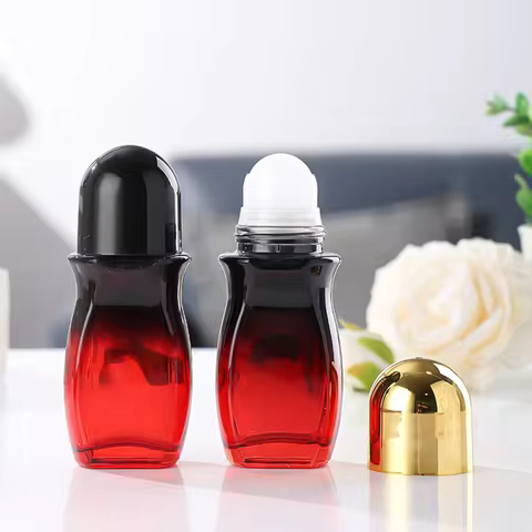 30/50ml large roll-on essential oil bottles, perfume roll-on bottles, glass cosmetic packaging empty
