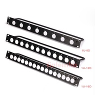 Rack Patch Panel 8 12 16 Way Channel 1U Flight Case Mount For XLR Connecttor Male Female SpeakOn Aud
