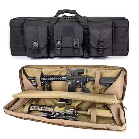 Tactical 36'' 90cm Double Rifle Bag Case for M4 Ak47 AR 15 Carbine Backpack Shooting Airsoft Shotgun
