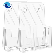 Brochure Holder 8.5 X 11 Brochure Display Stand Acrylic Brochure Holders Clear Flyer Holder Display Stand, 2 Packs Easy Install