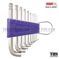 Eight TTR-S9 9pc Stubby Short Arm Taper Head Ball Point Hexagon Allen Key Wrench Set