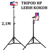 Tripod HP Kamera Camera Tripod Ring Light 1.3 Meter Dan 2.1 Meter Free Holder U - Tiang Tripod Handp