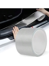 1PC 3D Transparent Nano Carbon Fiber Car Door Sill Protector, Car Door Edge Protector, Scratch, Wear