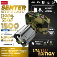 AOKI 3651 Senter Kepala LED Zoom Laser 80 Watt Aoki AK-3651A/AK-3652K