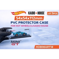 Lot 5pcs RLC Case Display Box transparent 54x 54x 112mm Hot Wheels / Kaido House PVC Protector Case 
